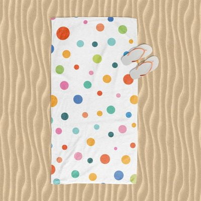 colourful bubble dot kids towel bathroom decor