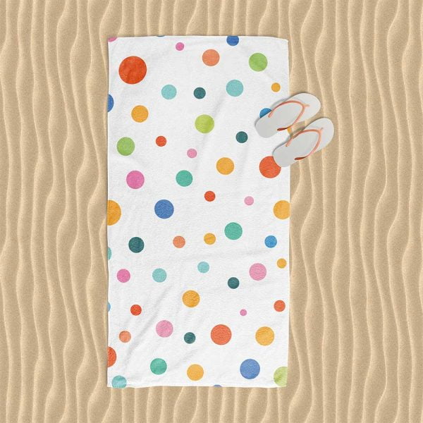 Playful Polka Dot Pattern Beach Towel for Kids by Ozscape Designs