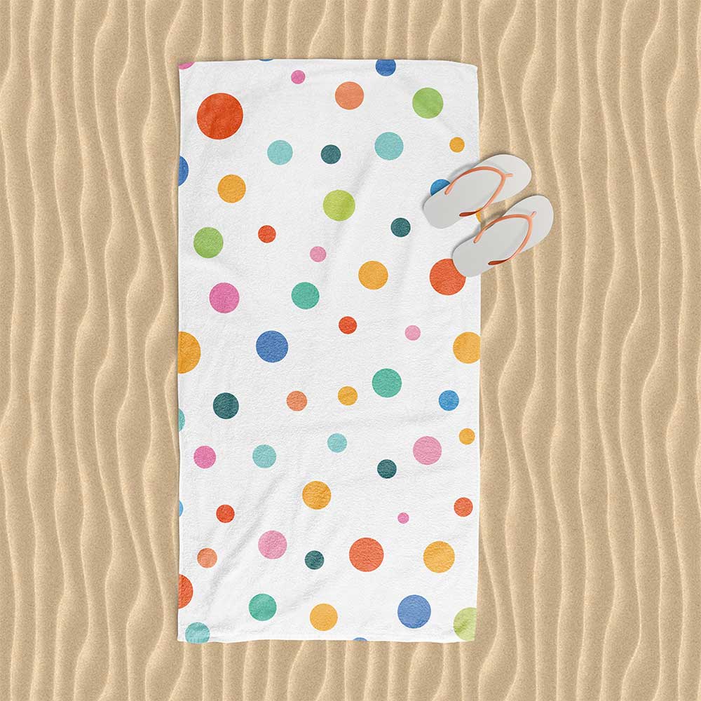 colourful bubble dot kids towel bathroom decor