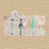 Beige Floral Cats & Blurred Rose Patterned Beach Towel by Ozscape Designs