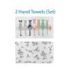 Coordinated Floral Cats and Black Rose Floral Hand Towel Set by Ozscape Designs"