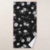 Black and white floral bath towel