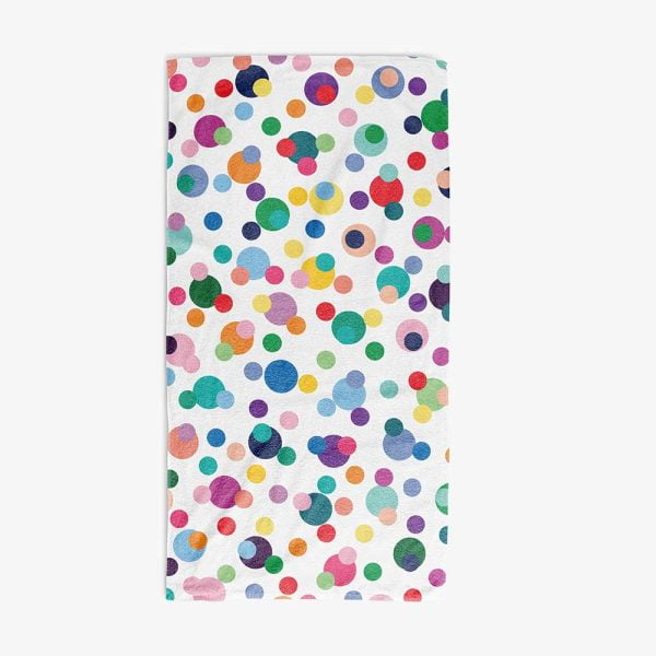 Vibrant Polka Dot Pattern Bath Towel for Kids by Ozscape Designs