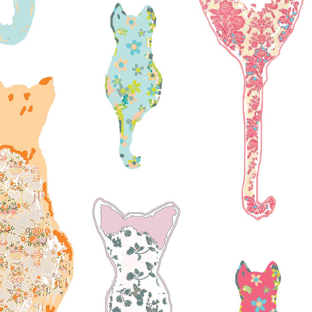 vertical cats kids bath towel pastel abstract design