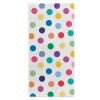 polka dot bath towel with polyester velour face and cotton terry loop back