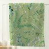 Apple Green Bath Towels With Printed Velour Leafy Floral Print