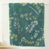 Teal Towels With White Cotton Terry Loop Back and Printed Floral Pattened Velour Face