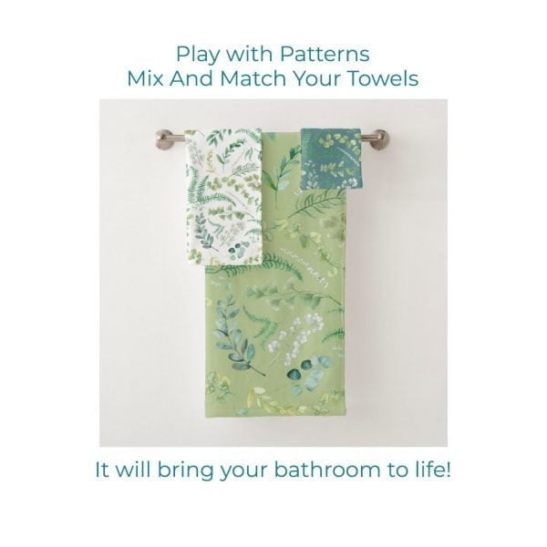 green bath towels set