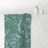 Stylish Leafy Green Teal Watercolor Floral Hand Towel by Ozscape Designs