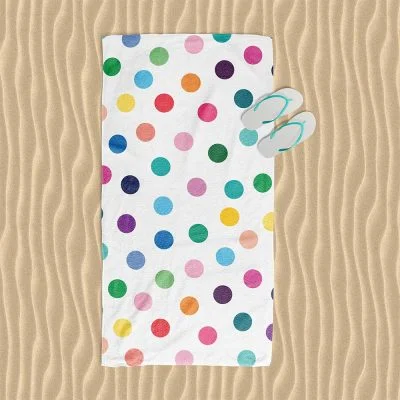 Playful Polka Dot Pattern Beach Towel for Kids by Ozscape Designs