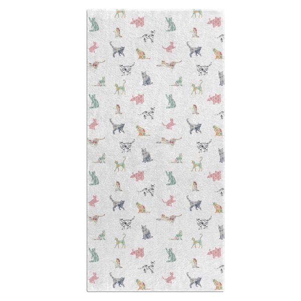 patchwork cats bath towel for kids