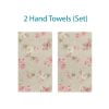 Shabby chic farmhouse floral beige hand towels with pink floral