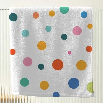 Vibrant Polka Dot Pattern Bath Towel for Kids by Ozscape Designs