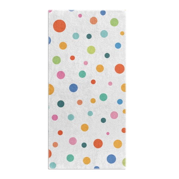 orange and blue fun bath towel with polka dots for boys and gilrs