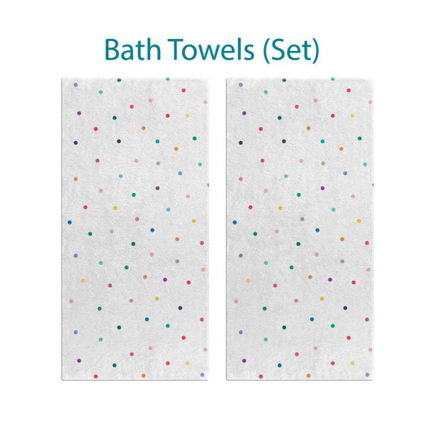 Complete Colorful Polka Dot Pattern Bath Towel Set for Kids by Ozscape Designs