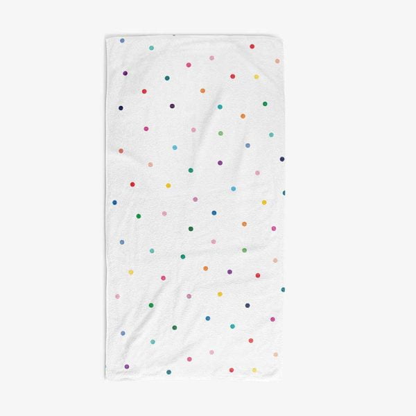 Vibrant Polka Dot Pattern Bath Towel for Kids by Ozscape Designs