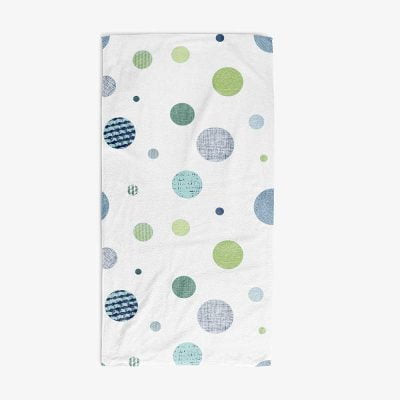 gender neutral kids bath towel polka dot design
