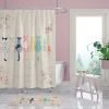 floral cats shower curtain