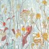 Blue, yellow and Rust Floral Shower Curtain