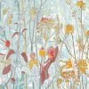 Blue, yellow and Rust Floral Shower Curtain