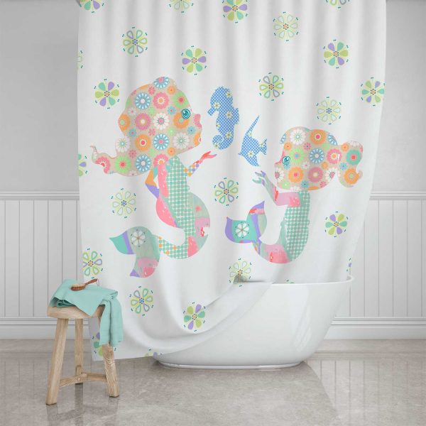 little mermaid shower curtain for girls bathroom