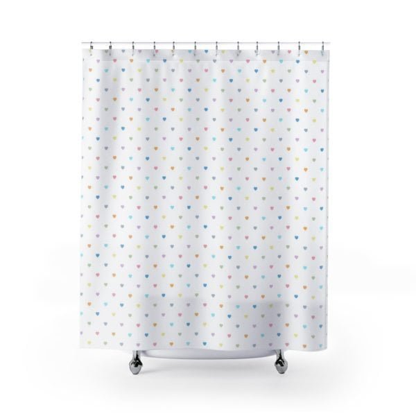 love heart polka dot shower curtain for kids