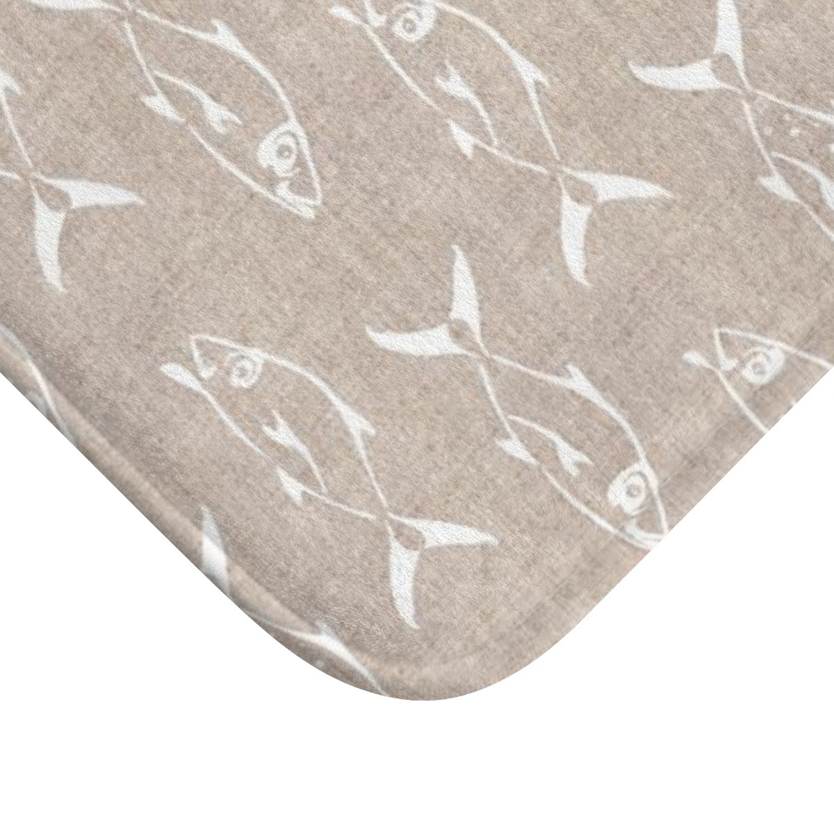Super Soft Coastal Fish Beige Bathroom Non Slip Bathmat For A Beach House Vibe! - Image 5