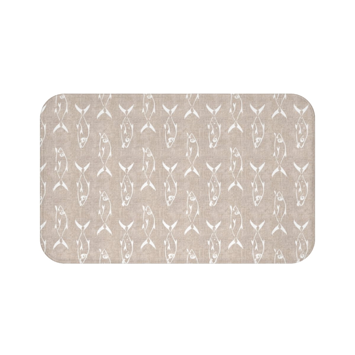 Super Soft Coastal Fish Beige Bathroom Non Slip Bathmat For A Beach House Vibe! - Image 4