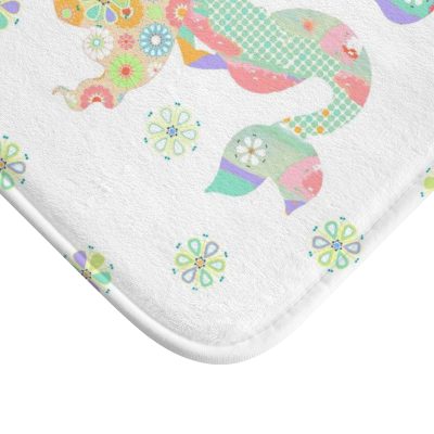 little girls bathroom microfiber non slip mat with pink mermaids pattern