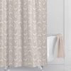 beige coastal fish shower curtain