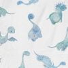 detail view of blue dinosaur bath towel