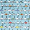 kids bath towel - with patterned blue umbrellas