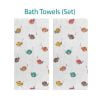 colorful fish bath towel set for children