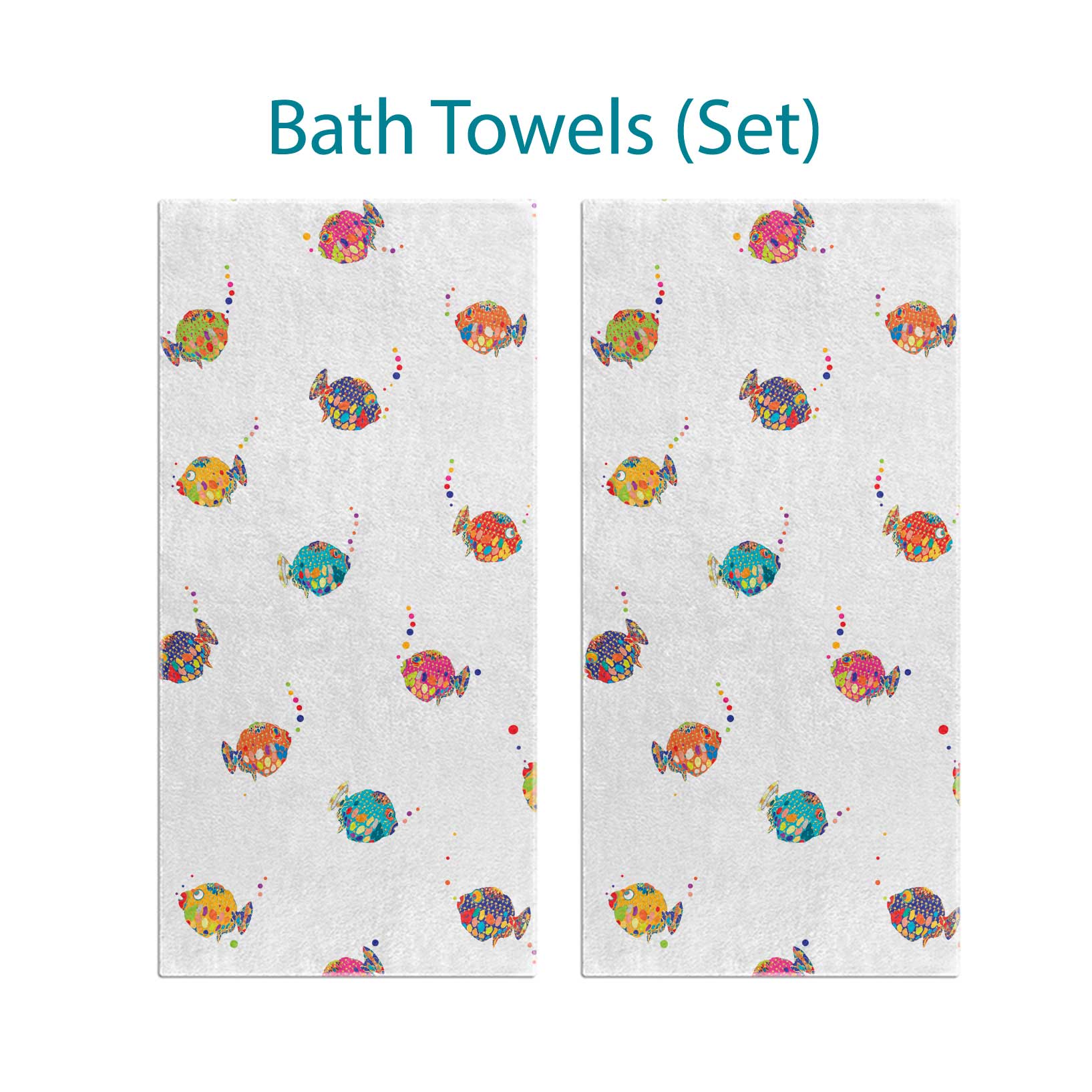 vibrant fish kids towel set ocean themed decor