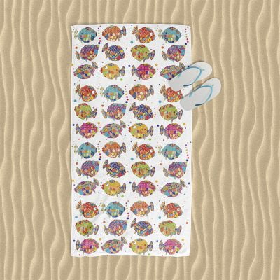 Colorful Fish Kids Beach Towel