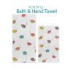 colorful fish bath and hand towel set for children