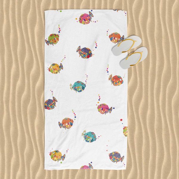 Kids Beach Towel With Colorful Fish