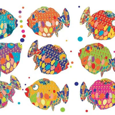 colorful fish towel pattern