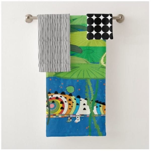 misx and match patterned kids bath towels