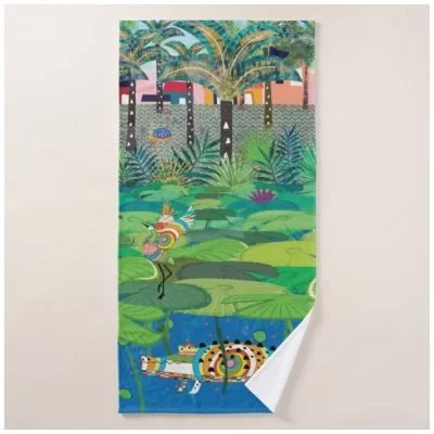 kids jungle bathroom towel
