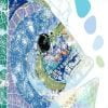detail of blue fish shower curtain print