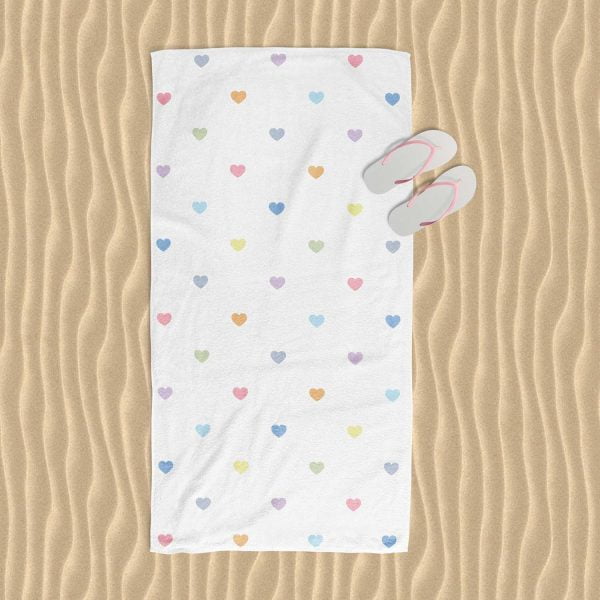love heart beach towel for toddler girls