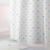 pastel love heart shower curtain for little girls bathroom