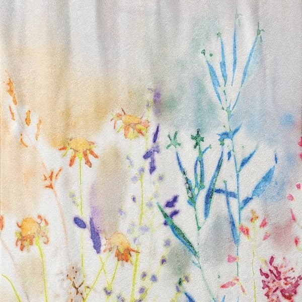 detail view floral bath towel