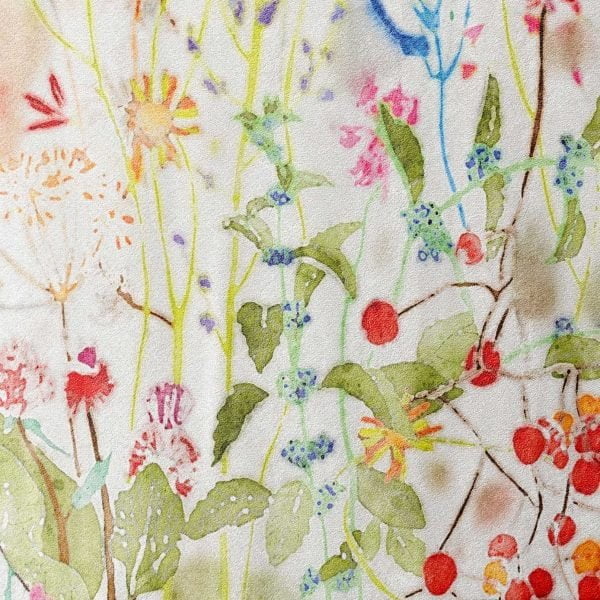 deatil view patterned bath towel with watercolor floral print
