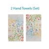 Colorful wildflower floral patterned hand towel set with velour front and cotton terry back.