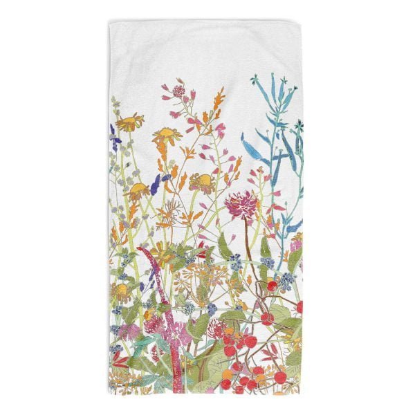 colorful floral bath towel