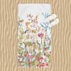 Colorful wildflower floral patterned beach towel with velour front and cotton terry back.