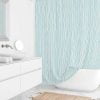 Coastal Bathroom Blue and White Shower Curtain
