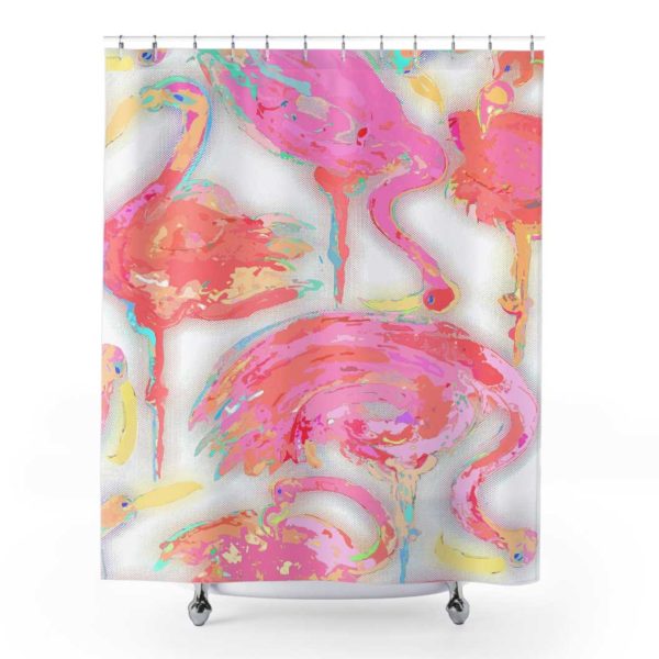 Elegant Pink Flamingo shower Curtain